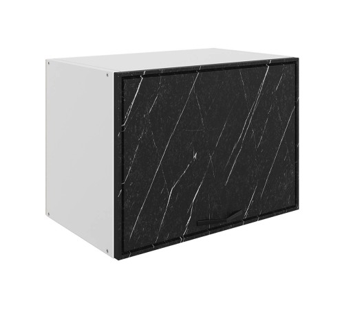 Монако Шкаф навесной антресольный 1 дв 50х36 см, белый/мрамор Блэкберн матовый