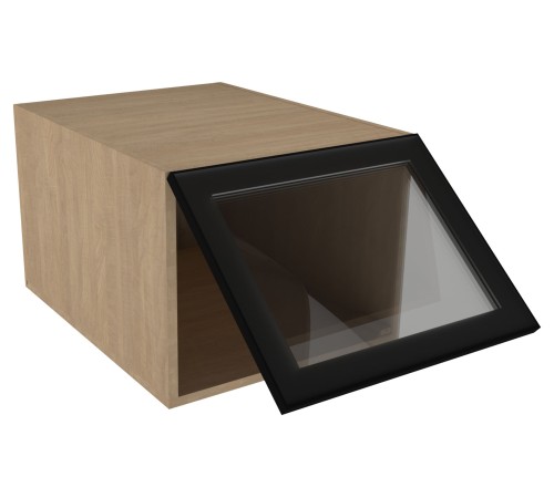 Женева Шкаф антресольный глубокий 1 дверь со стеклом 45 см, дуб палермо/стекло