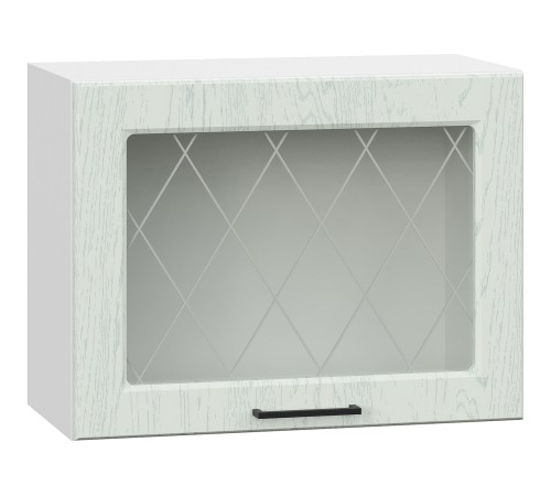 Грейвуд Шкаф навесной антресольный со стеклом 1 дв 60х45,6 см, белый/арктик
