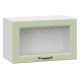 Прованс Шкаф навесной антресольный со стеклом 1 дв 60х36 см, белый/фисташковый структурный