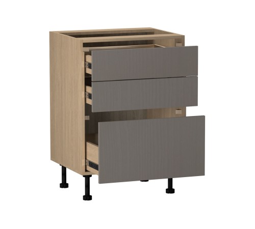 Женева Стол 3 ящика 60 см, дуб палермо/серый камень