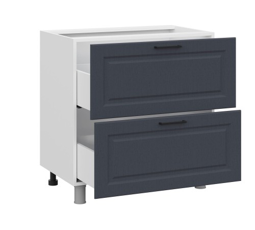 Грейвуд Стол 2 ящ 80х82,4 см, белый/шато индиго