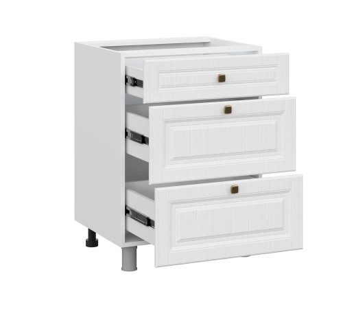 Прованс Стол 3 ящ 60х82,4 см, белый/белый текстурный