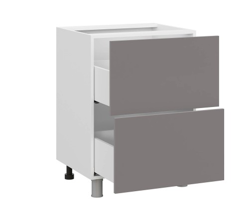 Модерн Стол 2 ящ 60х82,4 см, белый/грей