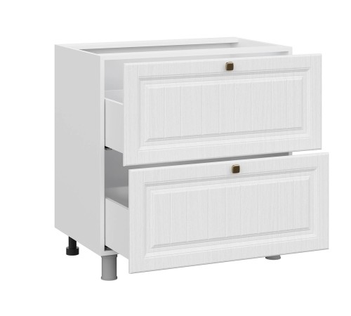 Прованс Стол 2 ящ 80х82,4 см, белый/белый текстурный