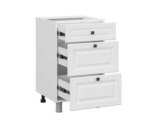 Прованс Стол 3 ящ 50х82,4 см, белый/белый текстурный