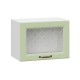 Прованс Шкаф навесной антресольный со стеклом 1 дв 50х36 см, белый/фисташковый структурный