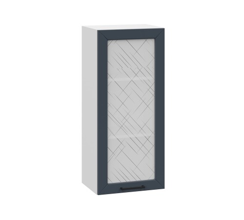 Вектор Шкаф навесной со стеклом 1 дв 40х91,2 см, белый/океания