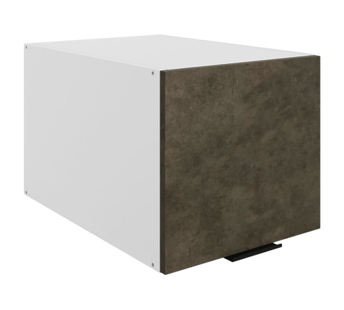 Стоун Шкаф навесной антресольный глубокий 1 дв 40х36х56,6 см, белый/камень темно-серый
