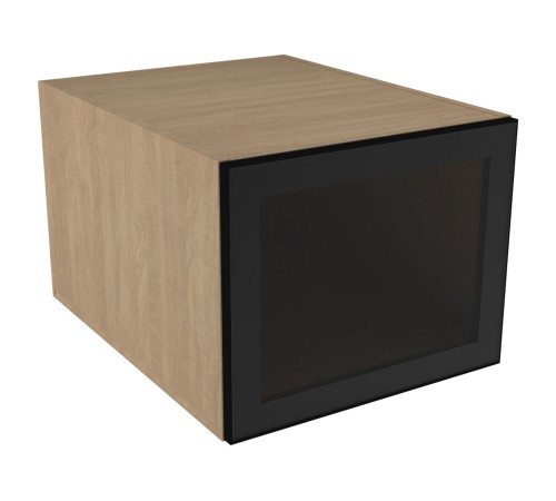 Женева Шкаф антресольный глубокий 1 дверь со стеклом 45 см, дуб палермо/стекло