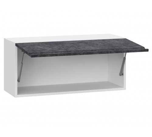 Вельвет Шкаф навесной антресольный 1 дв 80х36 см, белый/бетон графит