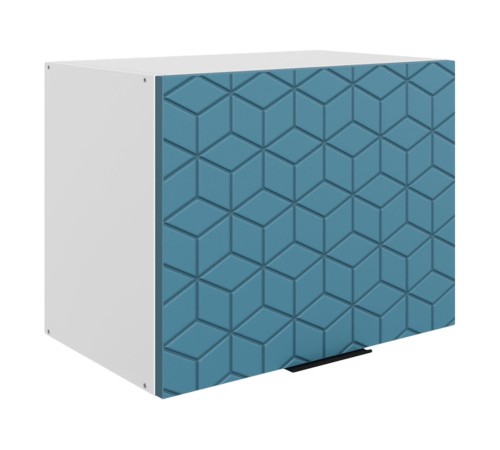 Стоун Шкаф навесной антресольный с фрезеровкой 1 дв 50х45 см, белый/джелато софттач