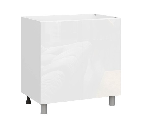 Модерн Стол под мойку 2 дв 80х82,4 см, белый/белый глянец (Бруно)