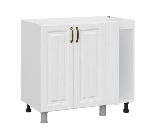 Прованс Стол под мойку угловой 2 дв 90х82,4х50,6 для узкого 400 мм, белый/белый текстурный