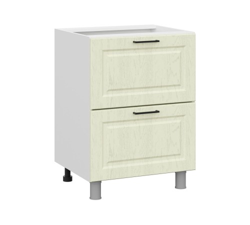 Грейвуд Стол 2 ящ 60х82,4 см, белый/дуб кремовый матовый