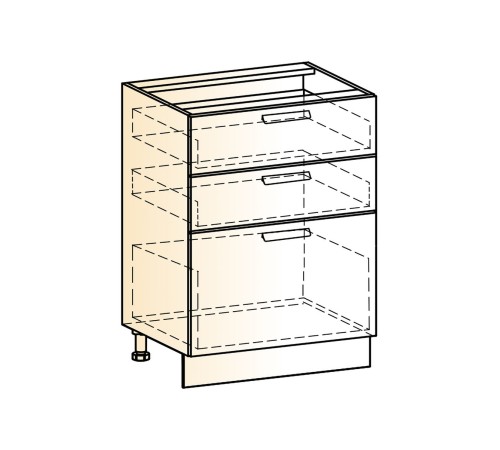 Джаз Стол 3 ящ Старт 50 см, белый/шалфей