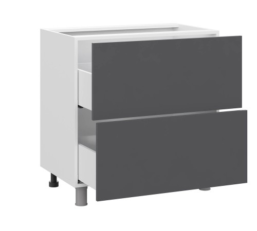 Модерн Стол 2 ящ 80х82,4 см, белый/графит