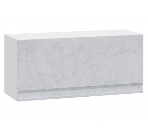 Вельвет Шкаф навесной антресольный 1 дв 80х36 см, белый/бетон снежный