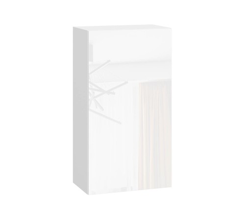 Стрэйт Шкаф 1 дв 50х91,2 см, белый/белый глянец