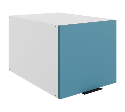 Стоун Шкаф навесной антресольный глубокий 1 дв 40х36х56,6 см, белый/изумруд софттач