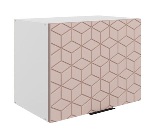 Стоун Шкаф навесной антресольный с фрезеровкой 1 дв 50х45 см, белый/грей софттач