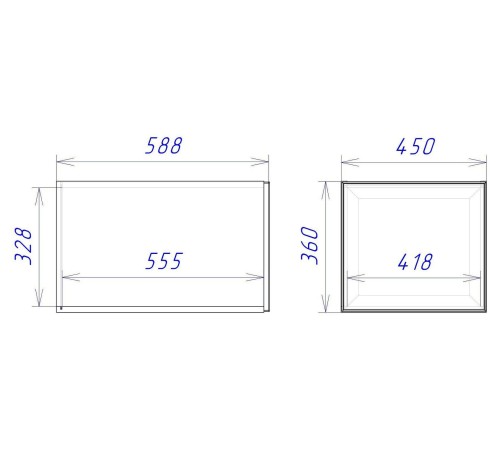 Женева Шкаф антресольный глубокий 1 дверь со стеклом 45 см, дуб палермо/стекло