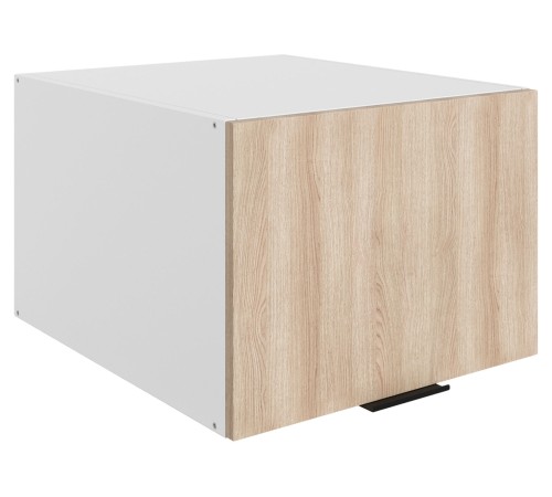 Стоун Шкаф навесной антресольный глубокий 1 дв 50х36х56,6 см, белый/кешью матовый