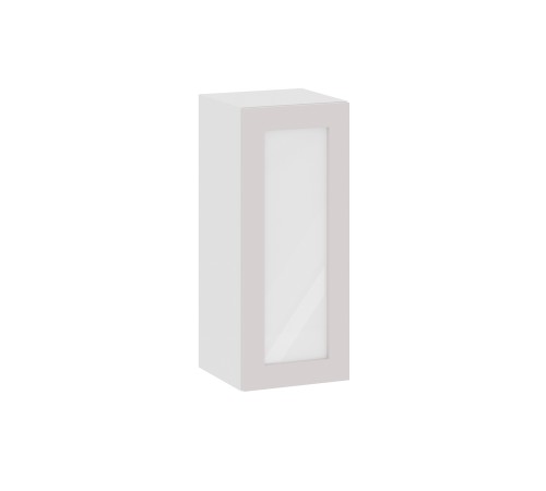 Аурелио Шкаф навесной со стеклом 1 дв 30х72 см, белый/айриш/белый лакобель