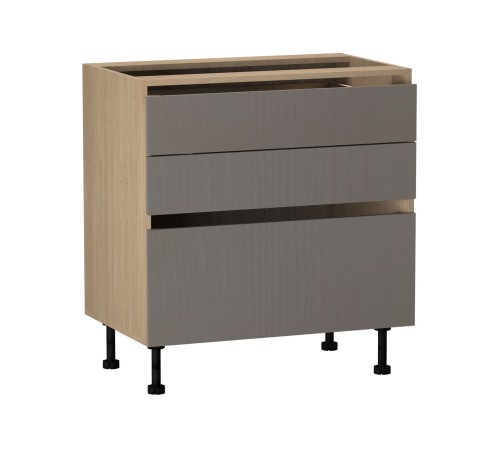 Женева Стол 3 ящика 80 см, дуб палермо/серый камень