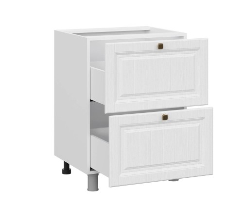 Прованс Стол 2 ящ 60х82,4 см, белый/белый текстурный