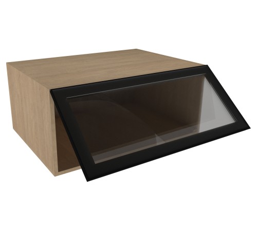 Женева Шкаф антресольный глубокий 1 дверь со стеклом 80 см, дуб палермо/стекло