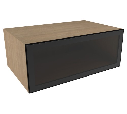 Женева Шкаф антресольный глубокий 1 дверь со стеклом 90 см, дуб палермо/стекло