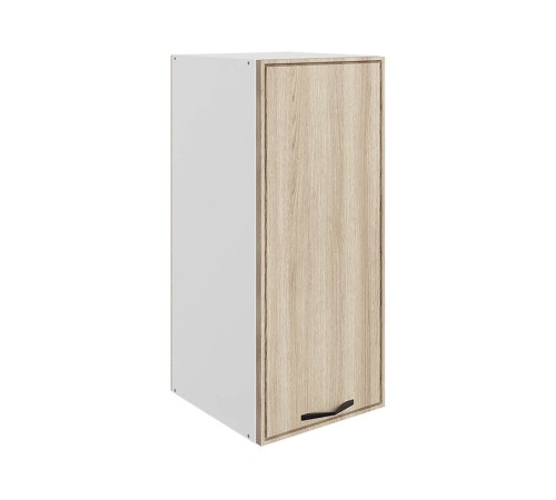 Монако Шкаф навесной 1 дв 30х72 см, белый/кешью матовый