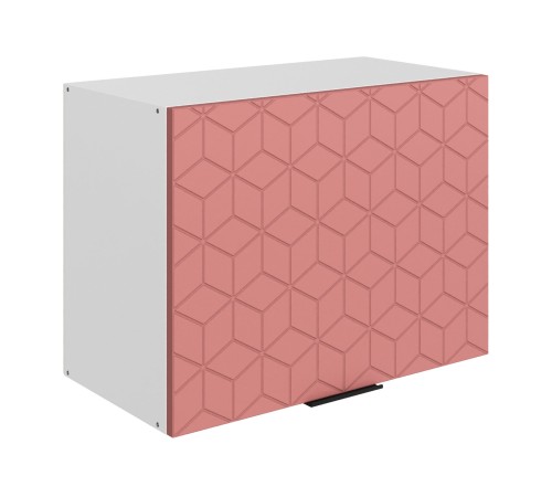 Стоун Шкаф навесной антресольный с фрезеровкой 1 дв 50х45 см, белый/джелато софттач