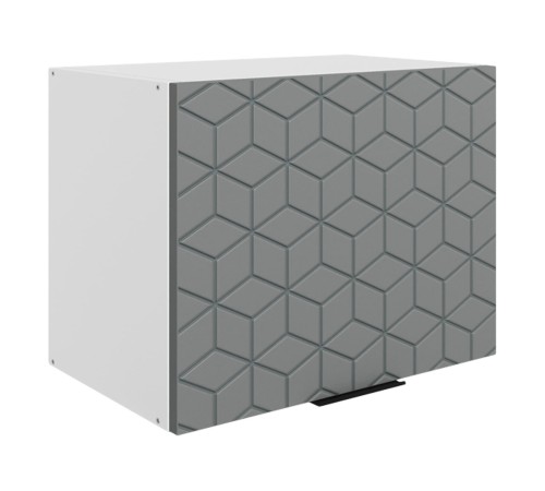 Стоун Шкаф навесной антресольный с фрезеровкой 1 дв 50х45 см, белый/джелато софттач