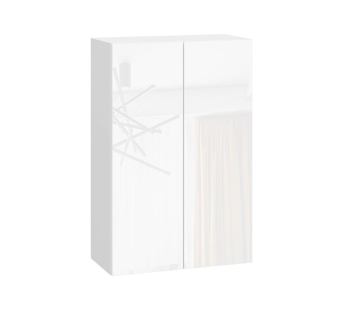 Стрэйт Шкаф 2 дв 60х91,2 см, белый/белый глянец