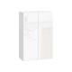 Стрэйт Шкаф 2 дв 60х91,2 см, белый/белый глянец