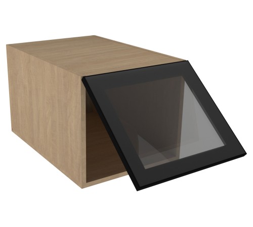 Женева Шкаф антресольный глубокий 1 дверь со стеклом 40 см, дуб палермо/стекло