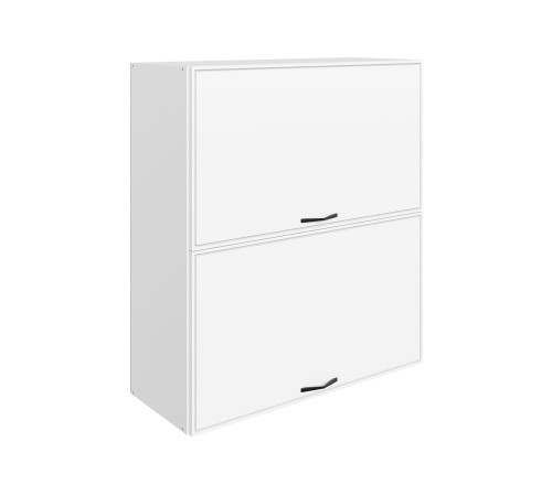 Монако Шкаф навесной антресольный 2 дв 80х90 см, белый/милк матовый