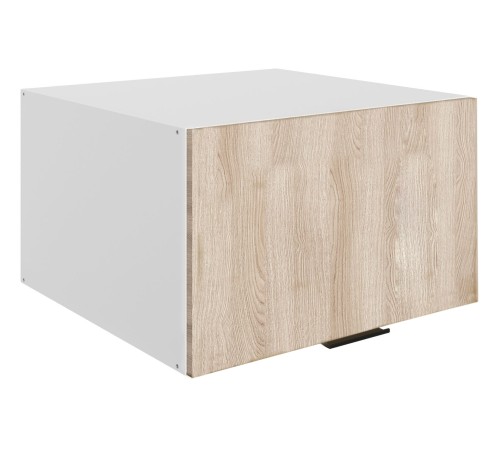 Стоун Шкаф навесной антресольный глубокий 1 дв 60х36х56,6 см, белый/кешью матовый