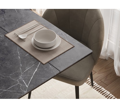 Кухонный стол Мэджик / Стенли, черный мрамор/черный