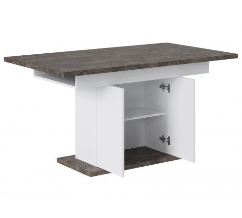 Кухонный стол Делано, белый/бетон