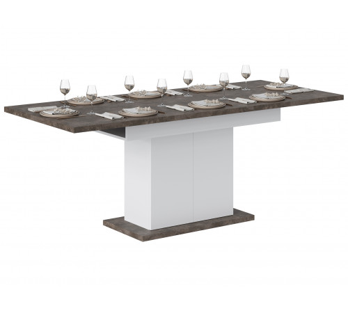 Кухонный стол Донателло, цемент темный/белый