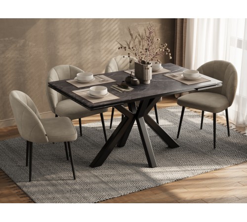 Кухонный стол Мэджик / Стенли, черный мрамор/черный