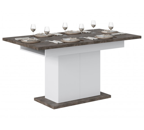 Кухонный стол Донателло, цемент темный/белый