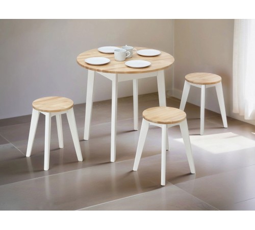 2000025993002 Кухонный стол Джино, массив березы/белый