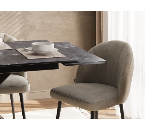 Кухонный стол Мэджик / Стенли, черный мрамор/черный