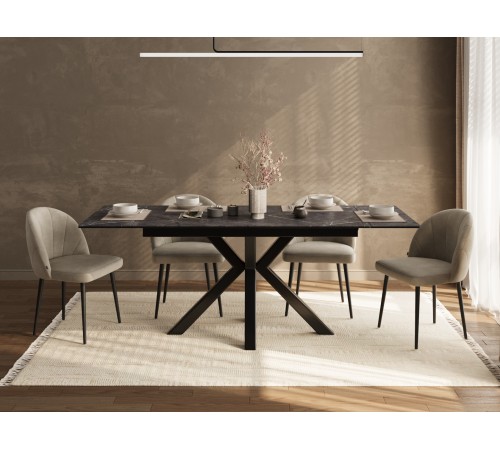 Кухонный стол Мэджик / Стенли, черный мрамор/черный