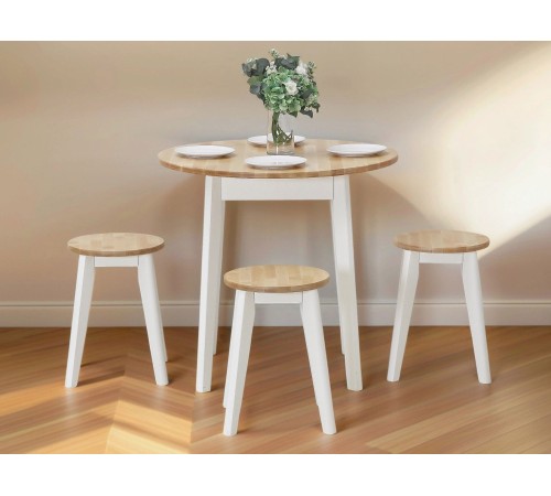 2000025993002 Кухонный стол Джино, массив березы/белый