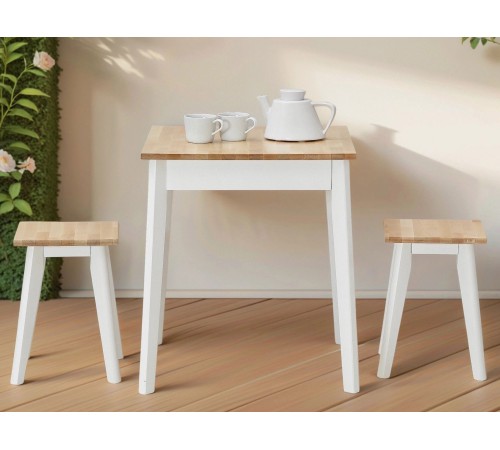 2000025993002 Кухонный стол Амато, массив березы/белый